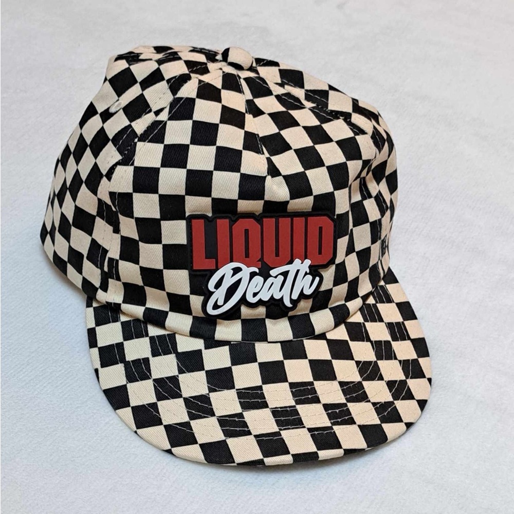 Liquid Death Adjustable Checkered Hat - One Size Fits Most